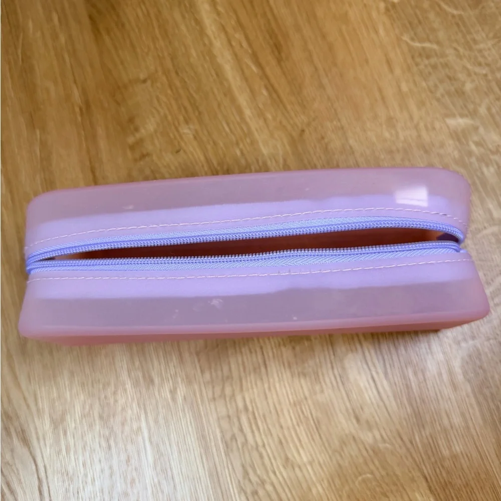 Pink Silicone Pencil Case